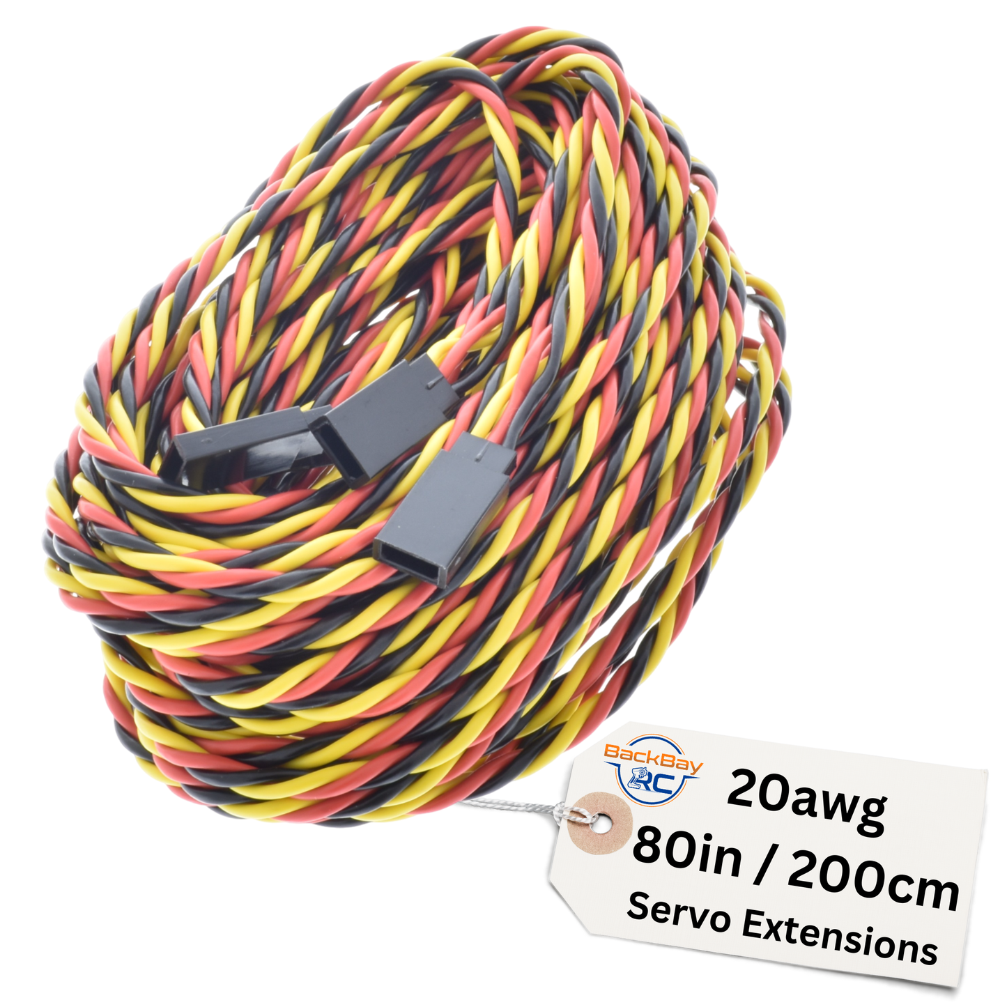 JR / Hitec Servo Extension Leads with Heavy Duty Twisted 20awg Wire - 8 Lengths