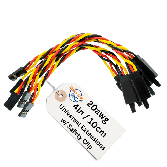 20awg Universal (JR & Futaba Compatible) Servo Extensions w/ Clip
