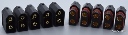 (5) Black Male / Female Pair XT60W Waterproof Connectors Plugs - Genuine AMASS