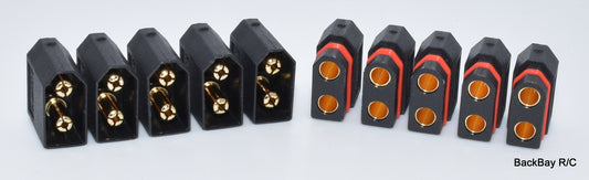(5) Black Male / Female Pair XT60W Waterproof Connectors Plugs - Genuine AMASS
