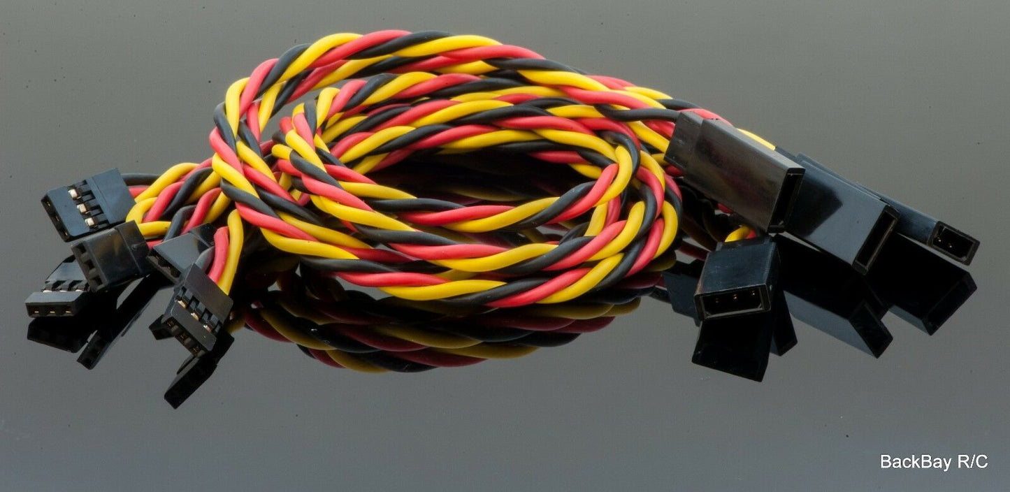 JR / Hitec Servo Extension Leads with Heavy Duty Twisted 20awg Wire - 6 Lengths