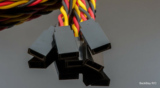 JR / Hitec Servo Extension Leads with Heavy Duty Twisted 20awg Wire - 6 Lengths