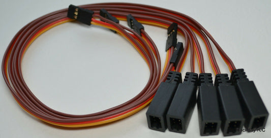 (5) JR/Hitec Compact Y Servo Extension Leads / Splitters with 30CM 22awg Wire