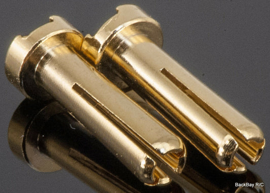 (2) 4MM Male Low-Profile Solder Type Banana Plugs / Bullet Connectors