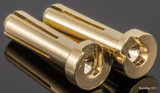 (2) 4MM Male Low-Profile Solder Type Banana Plugs / Bullet Connectors