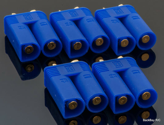 5 Pack: EC5 Male / 5MM Bullet Connectors Pre-Installed in Plastic Housing