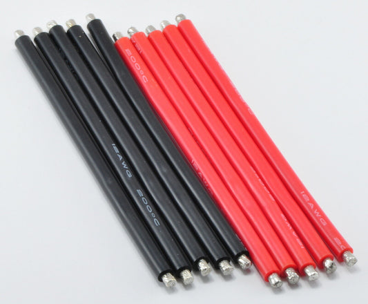 10CM 12awg Silicone Wires - 5 Red / 5 Black