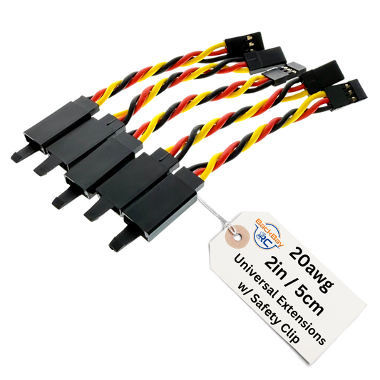 20awg Universal (JR & Futaba Compatible) Servo Extensions w/ Clip