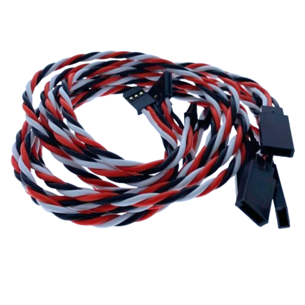 Futaba Servo Extension Leads with Heavy Duty Twisted 20awg Wire - 15CM - 90CM