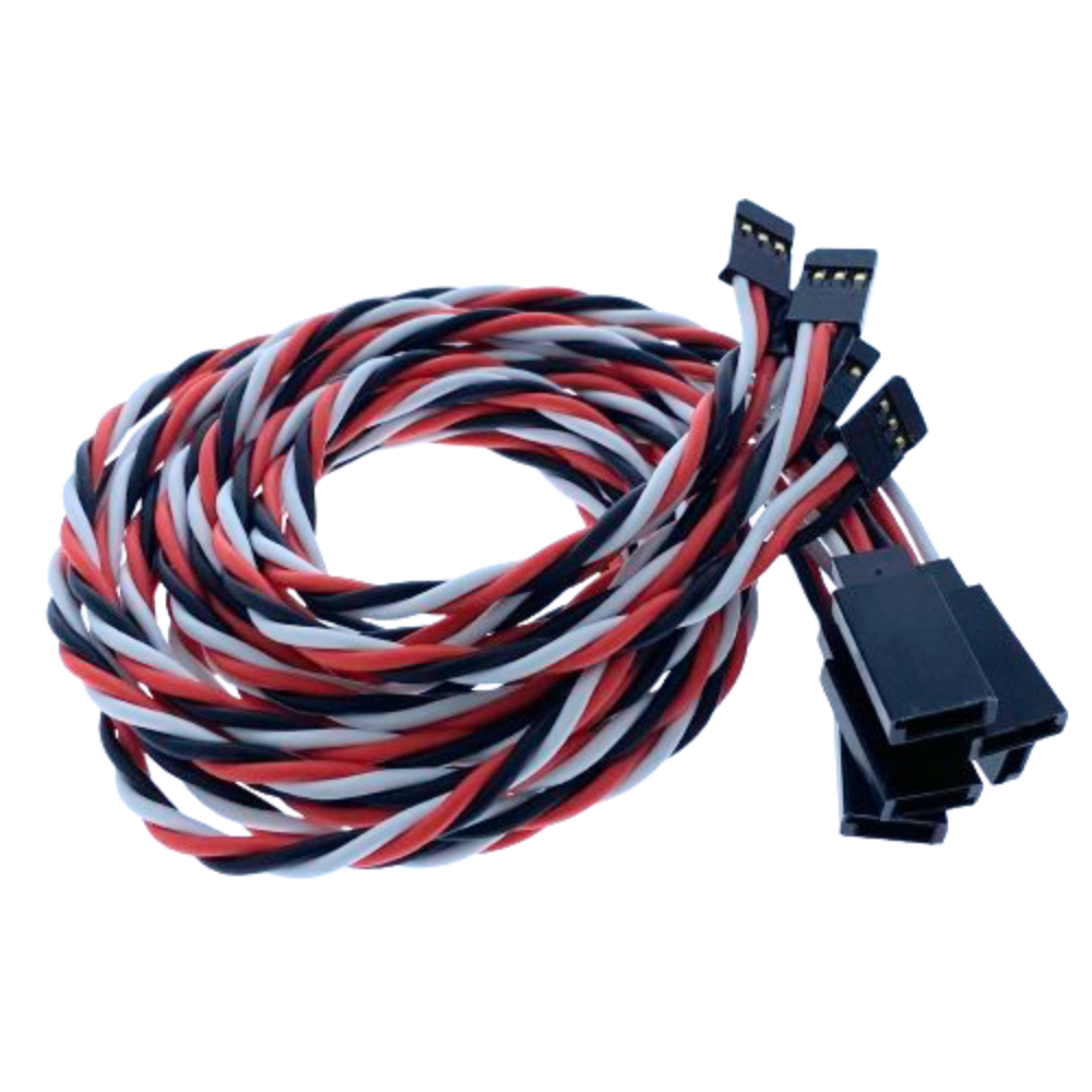 Futaba Servo Extension Leads with Heavy Duty Twisted 20awg Wire - 15CM - 90CM