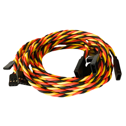 JR / Hitec Servo Extension Leads with Heavy Duty Twisted 20awg Wire - 8 Lengths