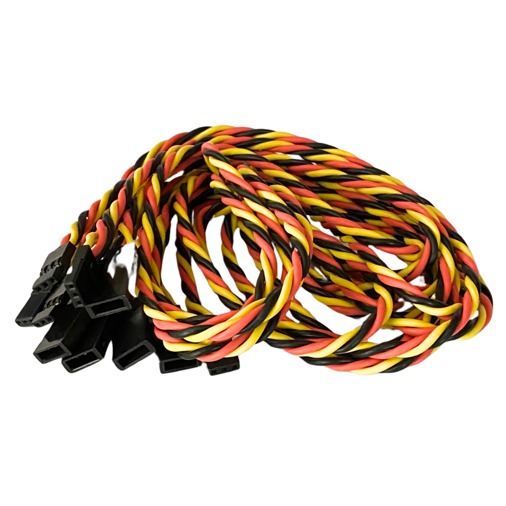 JR / Hitec Servo Extension Leads with Heavy Duty Twisted 20awg Wire - 6 Lengths