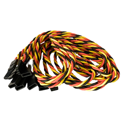 JR / Hitec Servo Extension Leads with Heavy Duty Twisted 20awg Wire - 8 Lengths