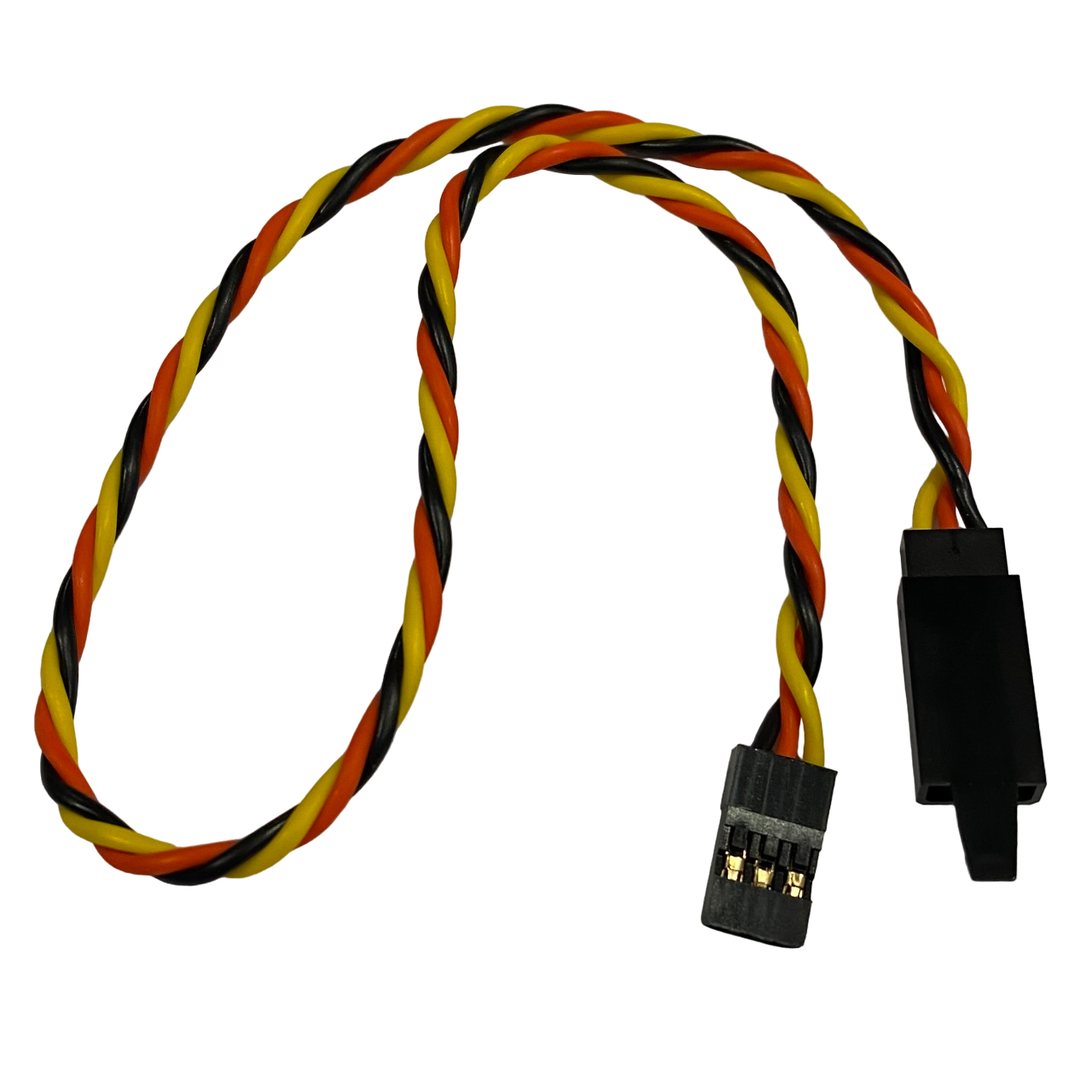 JR / Hitec Twisted 22awg Servo Extension Lead w/ Built In Safety Clip - 15CM - 90CM