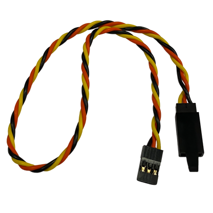 JR / Hitec Twisted 22awg Servo Extension Lead w/ Built In Safety Clip - 15CM - 90CM