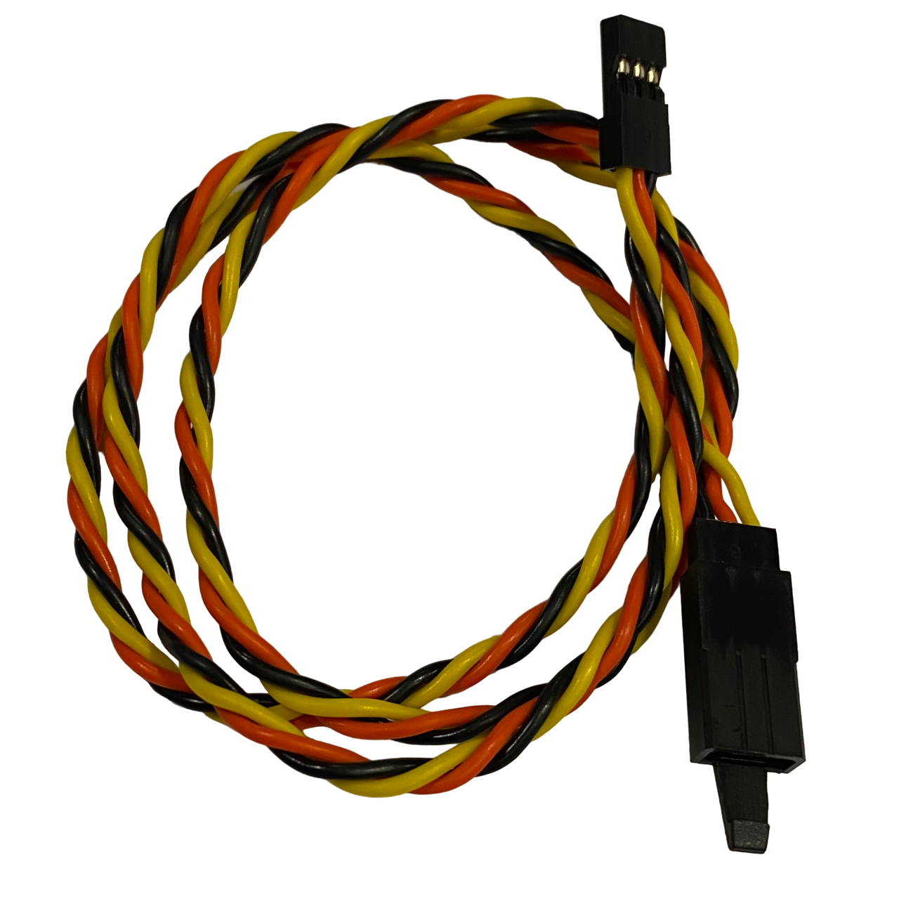 JR / Hitec Twisted 22awg Servo Extension Lead w/ Built In Safety Clip - 15CM - 90CM