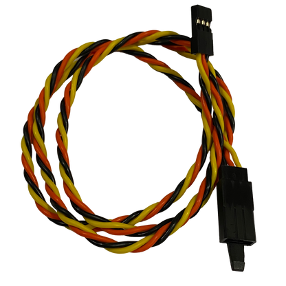 JR / Hitec Twisted 22awg Servo Extension Lead w/ Built In Safety Clip - 15CM - 90CM