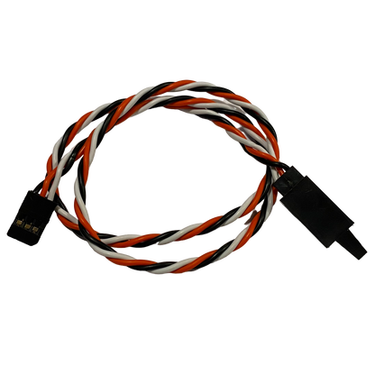 Futaba Twisted 22awg Servo Extension Lead w/ Built In Safety Clip - 15CM - 90CM