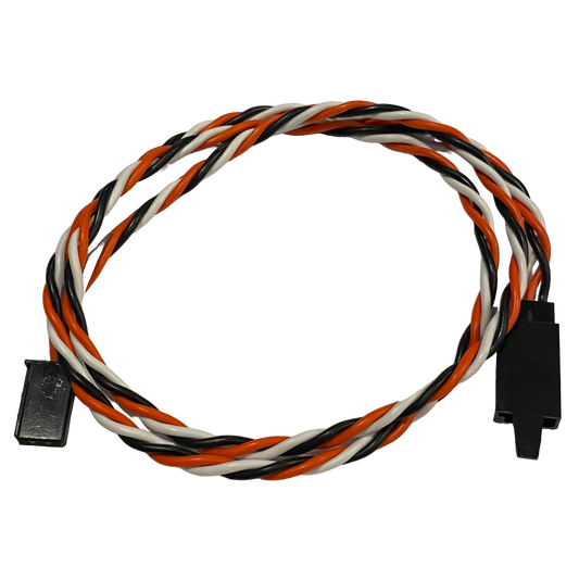 Futaba Twisted 22awg Servo Extension Lead w/ Built In Safety Clip - 15CM - 90CM