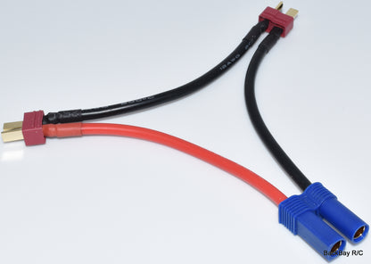 (2) T-Plug (Deans Style) Male / (1) EC5 Female - Series Adapter with 12awg Wire