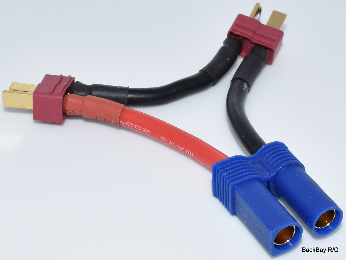 (2) T-Plug (Deans Style) Male / (1) EC5 Female - Series Adapter with 12awg Wire