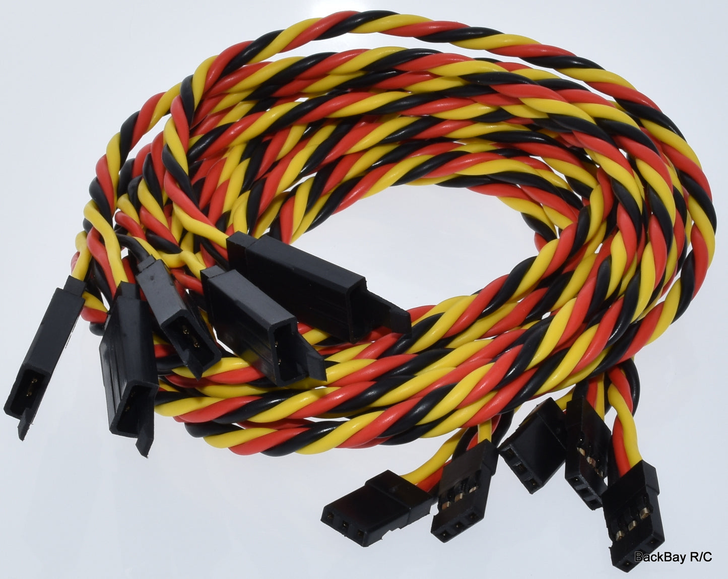 JR / Hitec Servo Extension Leads with Heavy Duty Twisted 20awg Wire and Safety Clips - 8 Lengths