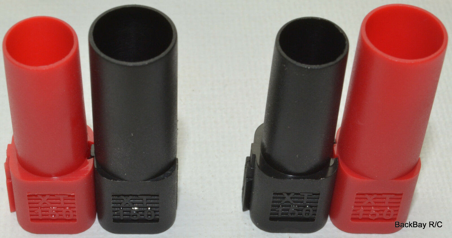 XT150 6MM Bullet Connector Plug Set (Red / Black, Male / Female) - 150+ Amps