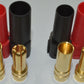 XT150 6MM Bullet Connector Plug Set (Red / Black, Male / Female) - 150+ Amps