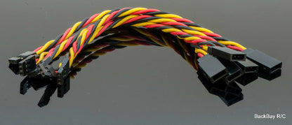 JR / Hitec Servo Extension Leads with Heavy Duty Twisted 20awg Wire - 8 Lengths