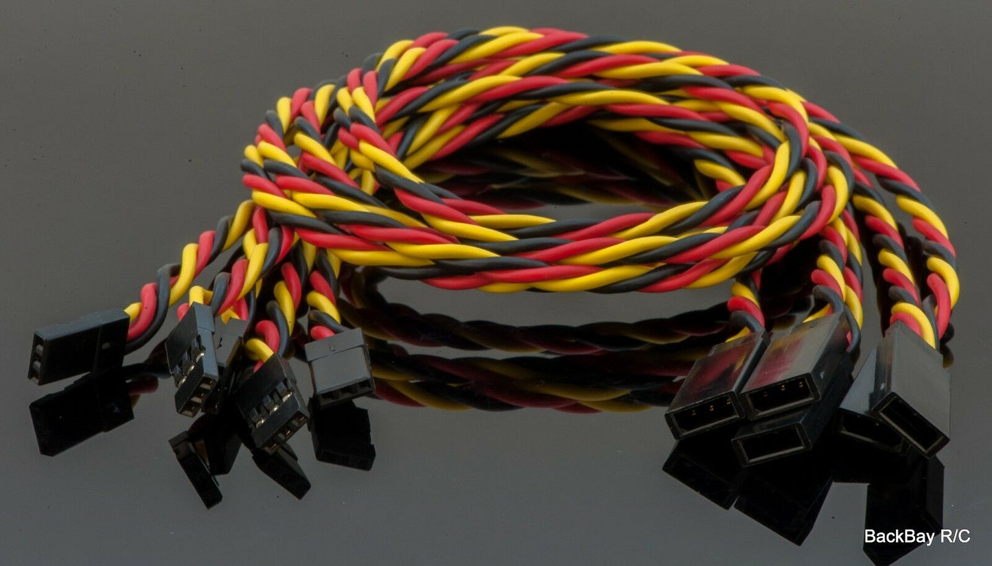 JR / Hitec Servo Extension Leads with Heavy Duty Twisted 20awg Wire - 6 Lengths