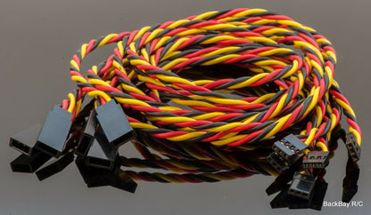 JR / Hitec Servo Extension Leads with Heavy Duty Twisted 20awg Wire - 8 Lengths