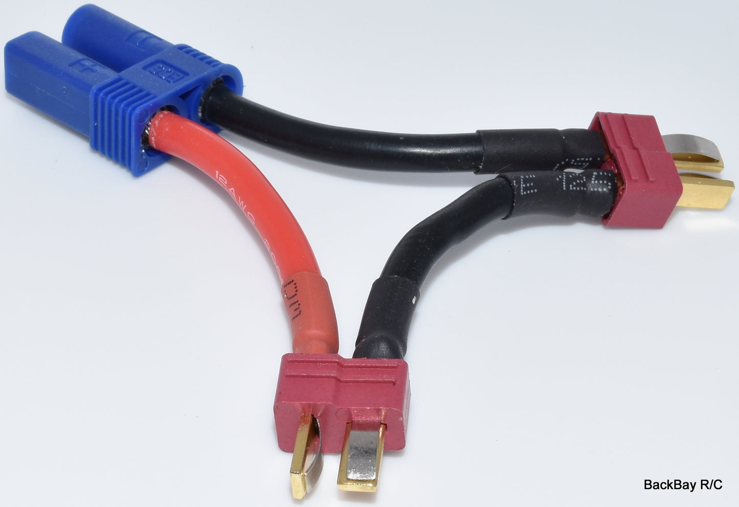 (2) T-Plug (Deans Style) Male / (1) EC5 Female - Series Adapter with 12awg Wire