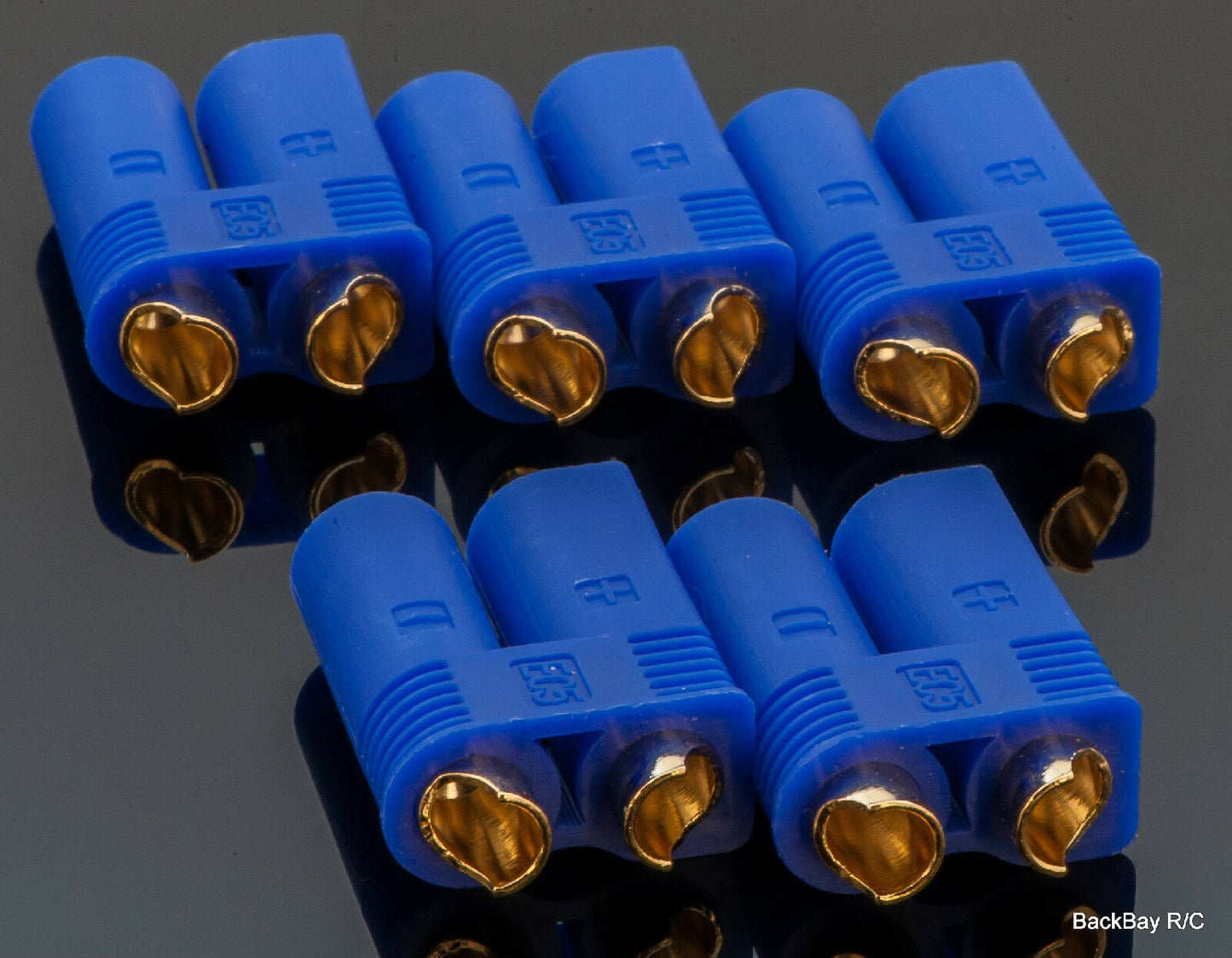 5 Pack: EC5 Male / 5MM Bullet Connectors Pre-Installed in Plastic Housing