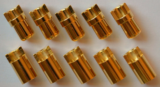 5 Male / 5 Female Polymax 6.5MM Gold Plated Bullet Connector Plugs - 100+ Amps