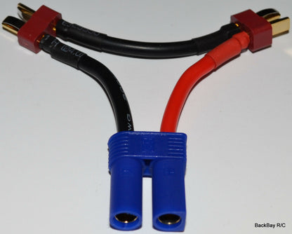(2) T-Plug (Deans Style) Male / (1) EC5 Female - Series Adapter with 12awg Wire