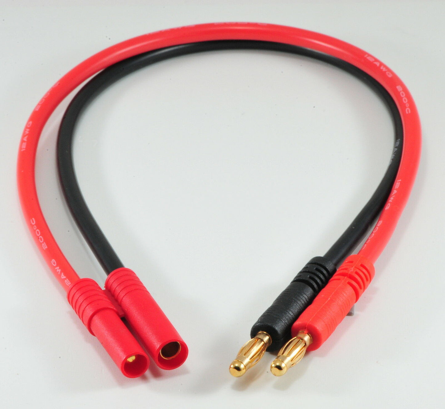 HXT 4MM Male To 4mm Bullet - 12awg - 20CM / 30CM / 45CM / 60CM