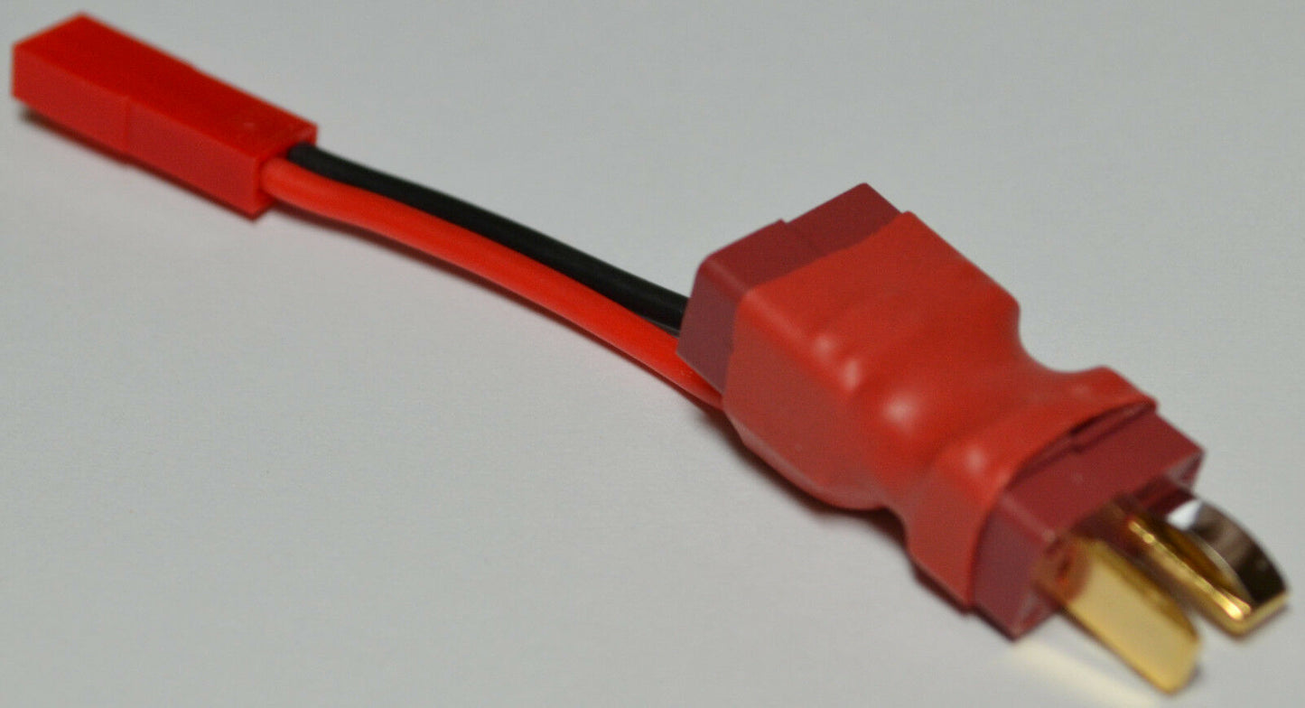 T-Plug Connector with in-line JST Connector / Adapter - 5CM / 20awg Wire