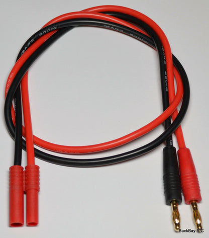 HXT 4MM Male To 4mm Bullet - 12awg - 20CM / 30CM / 45CM / 60CM